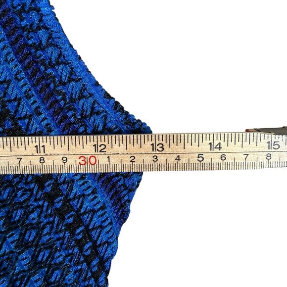 Philosophy Blue Ombre Crochet Knit Bodycon Maxi Dress | Strappy Back | Small - Picture 8 of 11